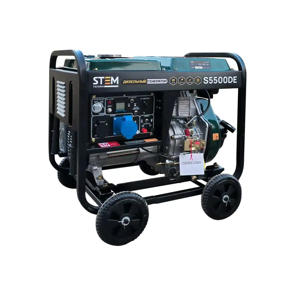 Дизельный генератор STEM Techno s5500de (5,5кв, электростартер, дисплей, подогрев) ГЕН018